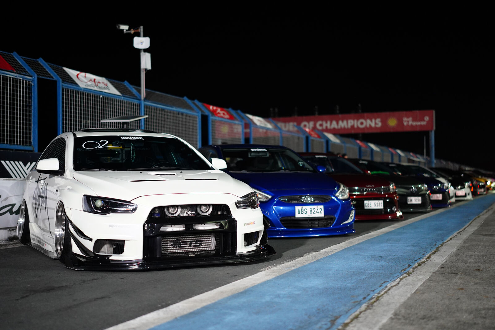 On The Grid night car meet lineup, CIFOS 2025